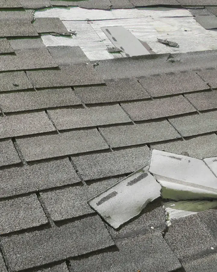 Damaged roof tiles ready for a planned roofing repair