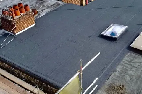 Soprema EPDM flat roof refurbishment by Up Top Roofing in Dorset