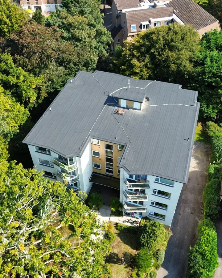 Modern flat roofing system installed by Up Top Roofing