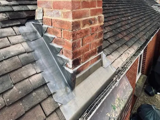 Leadwork roof finish