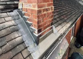 Lead flashing and chimney detailing by Up Top Roofing in Dorset