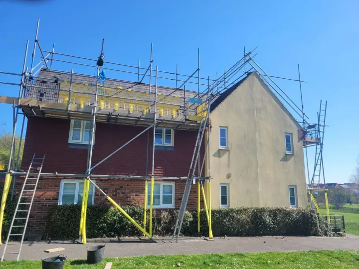 Scaffolding and solar installation by Up Top Solar