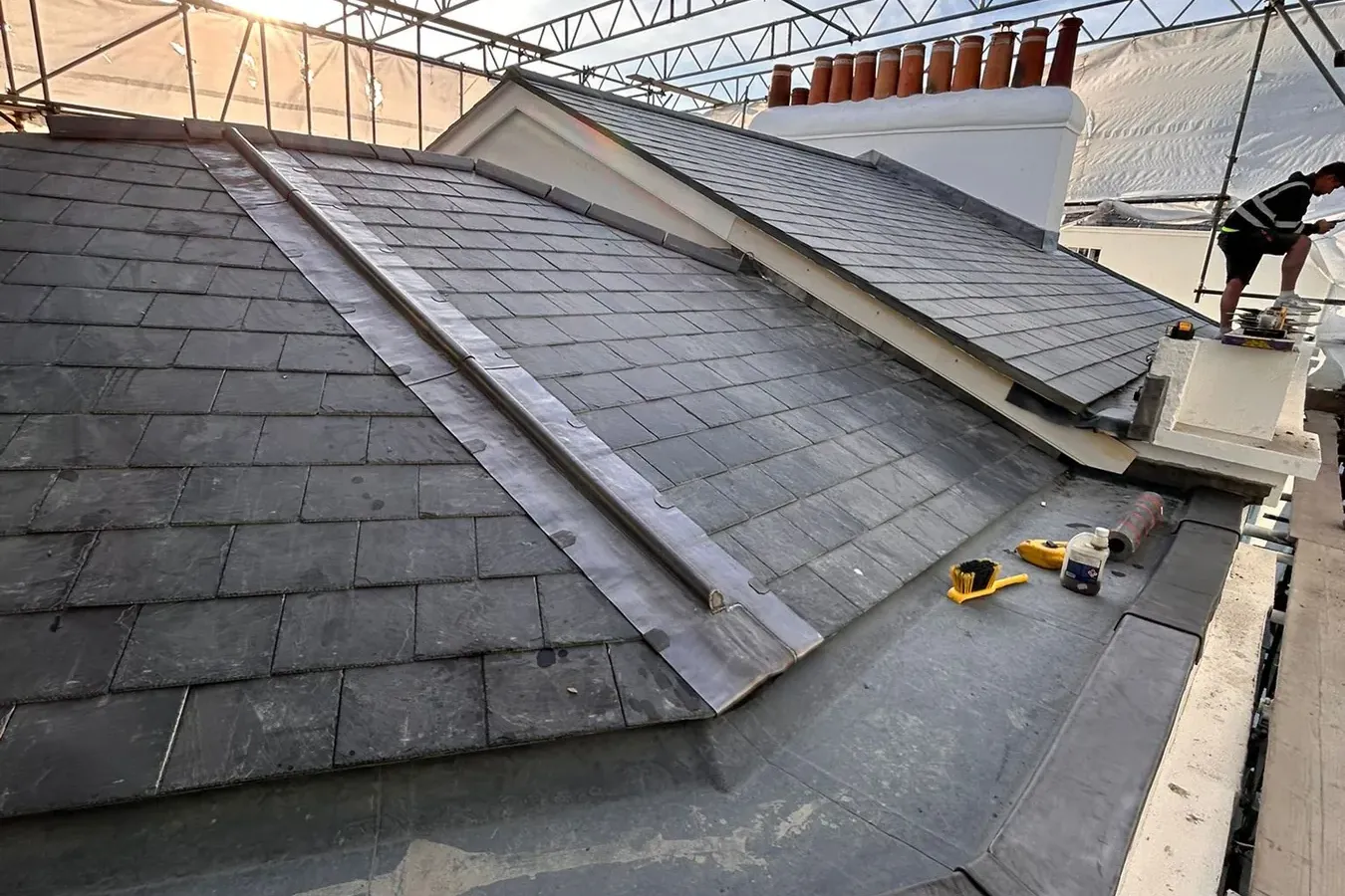 Natural Slate Roof Replacement in Swanage completed roof project