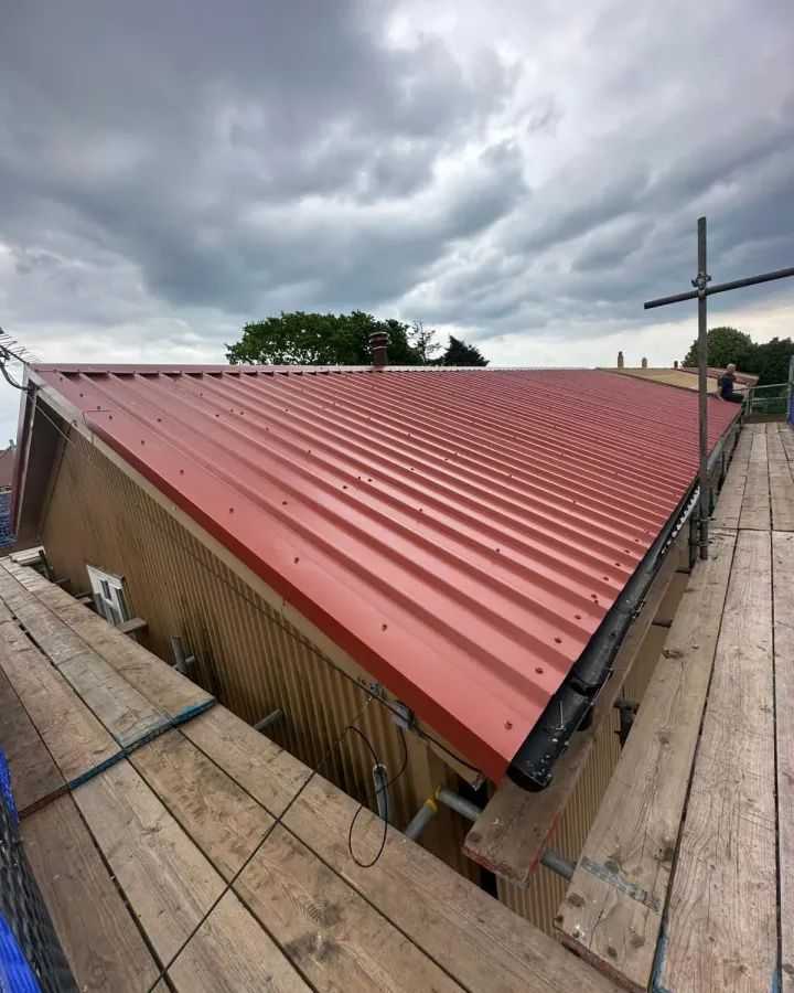Commercial metal sheet roof replacement in Bournemouth by Up Top Roofing