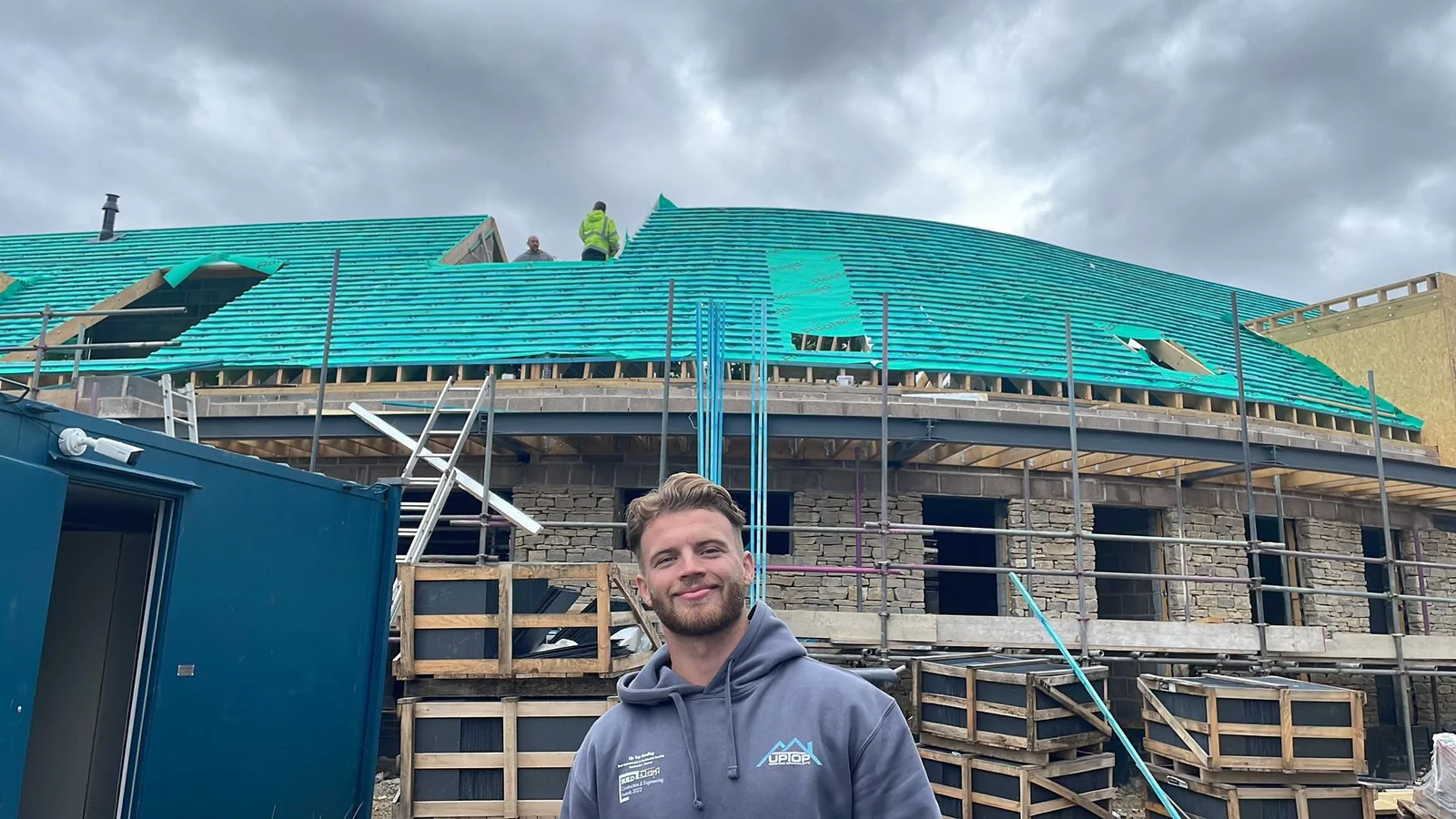 Large new roof installation in Dorset with Up Top Roofing team on site