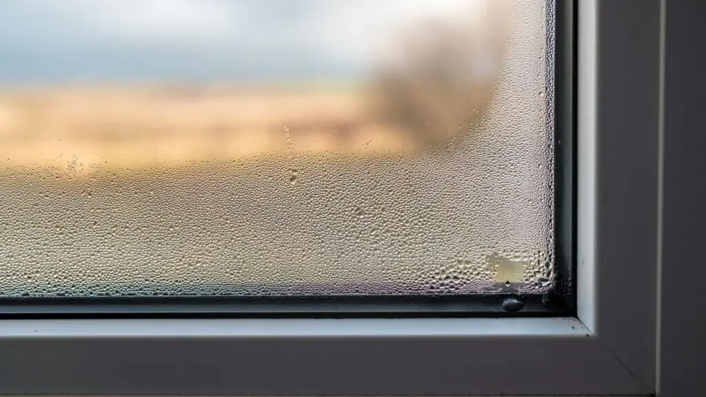 Window showing heavy condensation, indicating poor roof ventilation in a Bournemouth home.